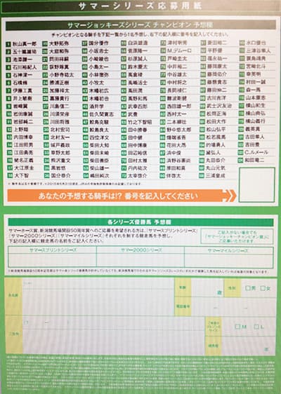 サマーシリーズのキャンペーンに応募して夏競馬を100倍楽しもう！