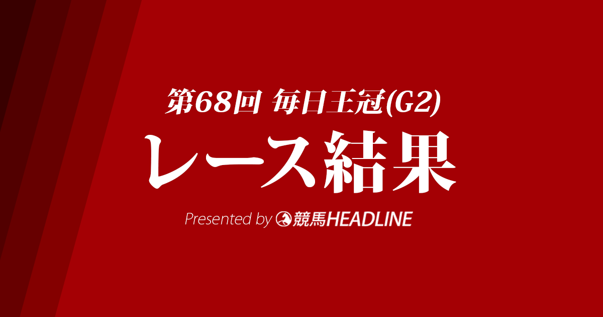 【毎日王冠結果2017】リアルスティール優勝!