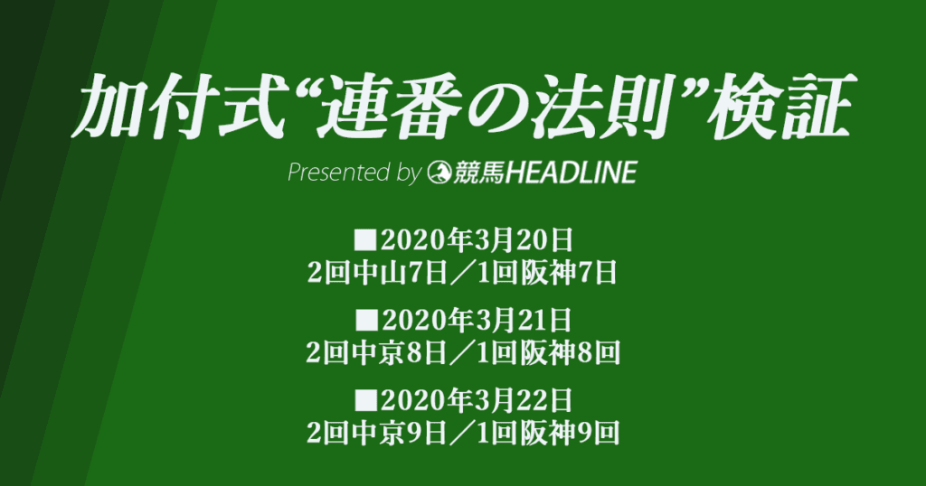 【加付式“連番の法則”】フラワーカップなど先週の回顧・検証
