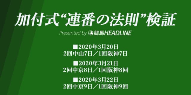 【加付式“連番の法則”】フラワーカップなど先週の回顧・検証